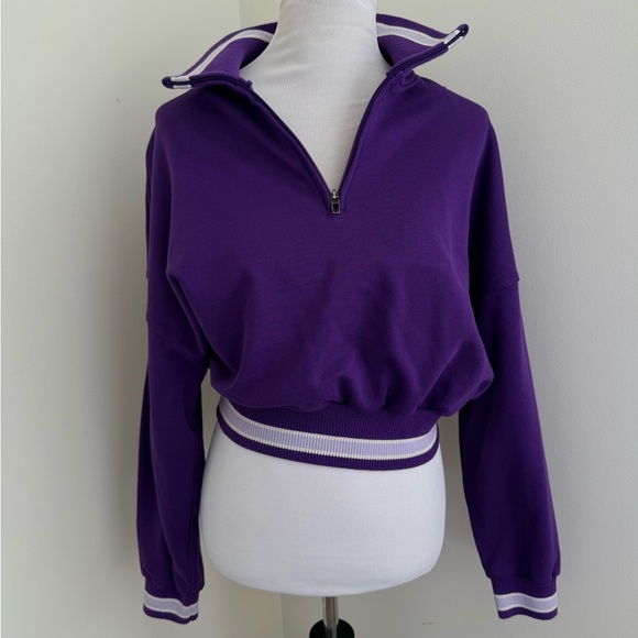 Lululemon Perfectly Oversized Ringer Funnel-Neck Half Zip College Purple - Picture 4 of 7